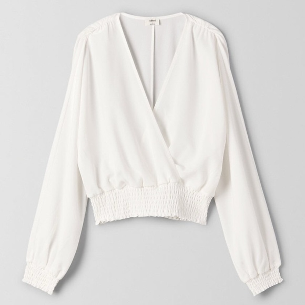Wilfred Cropped V Neck Wrap Blouse